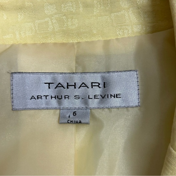 Tahari Arthur S. Levine yellow tailored Blazer single breasted textured Sz 6 - Picture 8 of 11